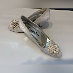 Beverly Feldman Heels with Rose Detail